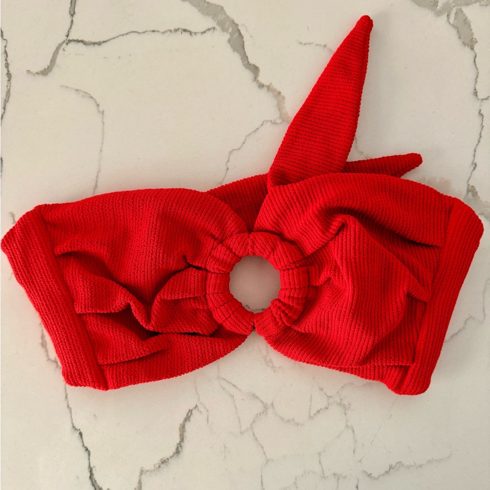 Crimson Micro Scrunch Tori Bandeau Bikini Top - Large